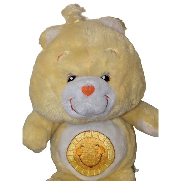 2002 Care Bears 13" Funshine Bear Carlton Cards Sun Yellow Stuffed Plush Toy - Picture 2 of 6